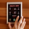 Het touchscreen bedieningspaneel van een Health Mate sauna
